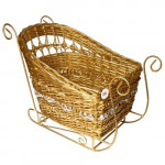 санки плетеные золотые №2