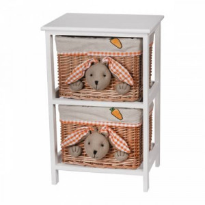 этажерка 2-х ярусная с плетеными стелажами