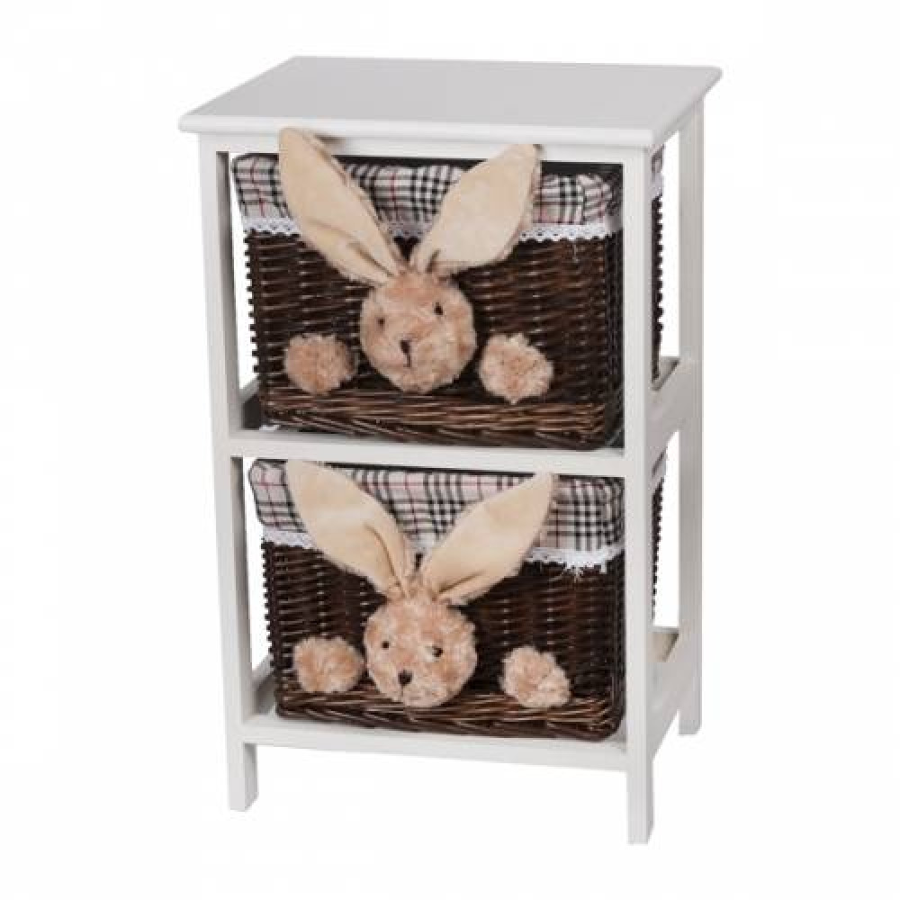 этажерка 2-х ярусная с плетеными стелажами