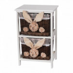 этажерка 2-х ярусная с плетеными стелажами