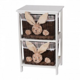 этажерка 2-х ярусная с плетеными стелажами