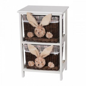 этажерка 2-х ярусная с плетеными стелажами