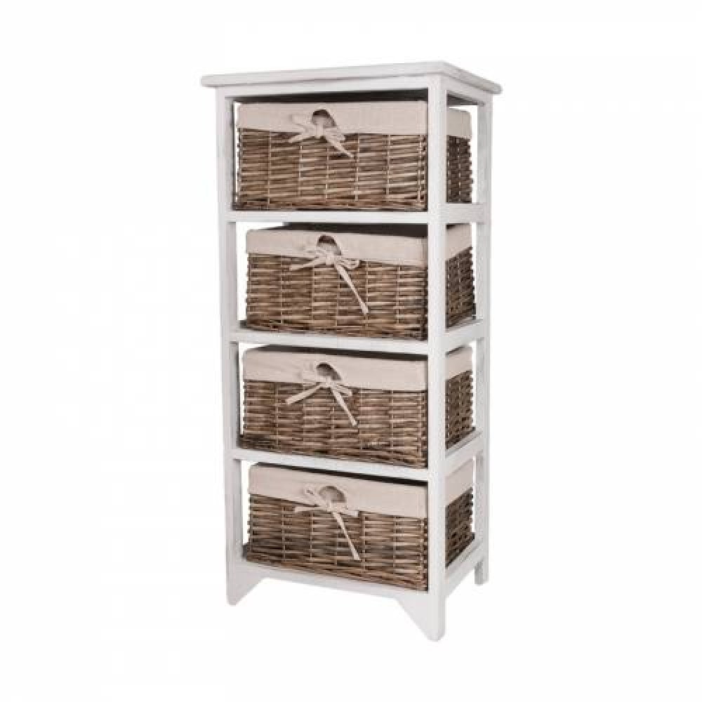 этажерка 4-ярусная с плетеными стеллажами