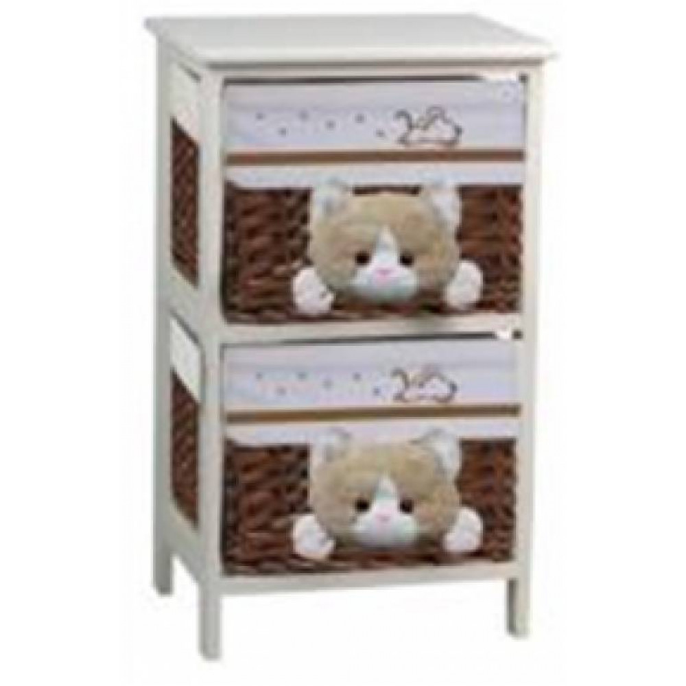 этажерка 2-х ярусная с плетеными стелажами