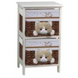 этажерка 2-х ярусная с плетеными стелажами