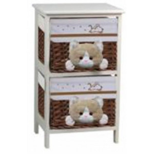 этажерка 2-х ярусная с плетеными стелажами