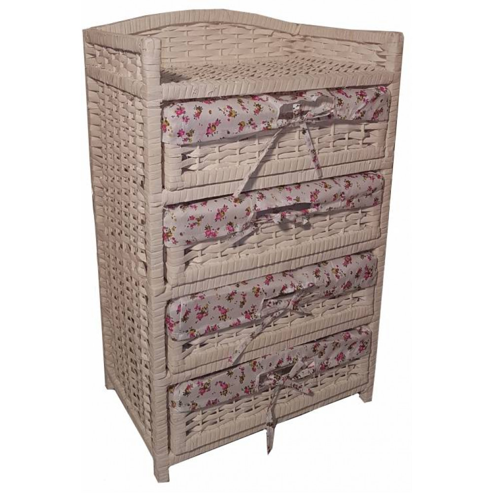 этажерка 4-ярусная с плетеными стеллажами