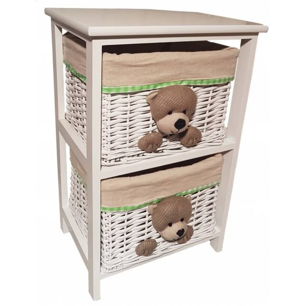 этажерка 2-х ярусная с плетеными стелажами