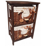 этажерка 2-х ярусная с плетеными стелажами