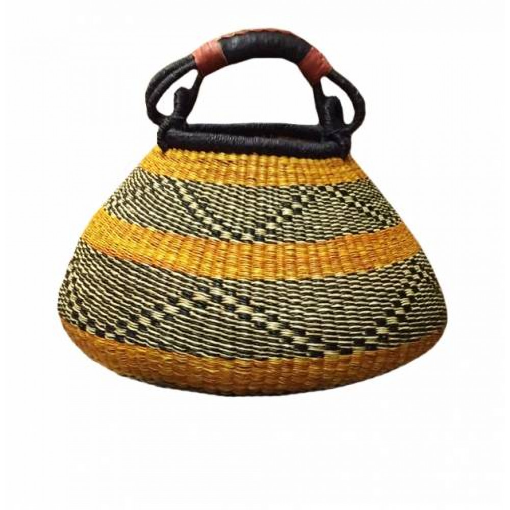 корзина-кувшин с кожаной ручкой