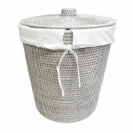 корзина для белья с крышкой и тканевым вложением