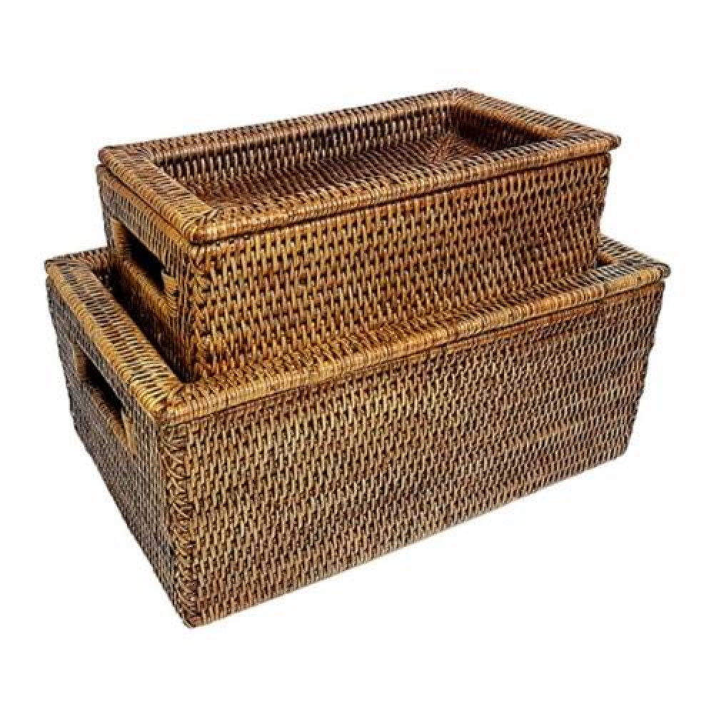 плетеная коробка с внутр.ручками №2