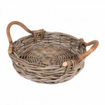 поднос плетеный с деревянными ручками №3