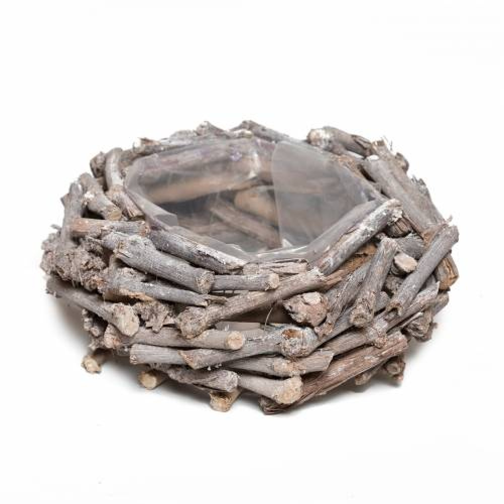 плетеная корзина-ваза