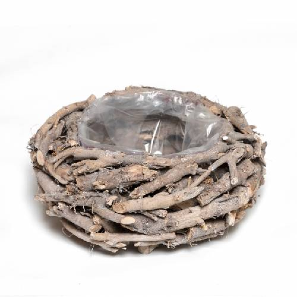 плетеная корзина-ваза