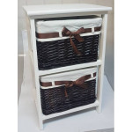 этажерка 2-х ярусная с плетеными стелажами