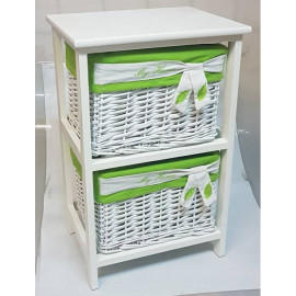 этажерка 2-х ярусная с плетеными стелажами