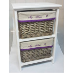 этажерка 2-х ярусная с плетеными стелажами